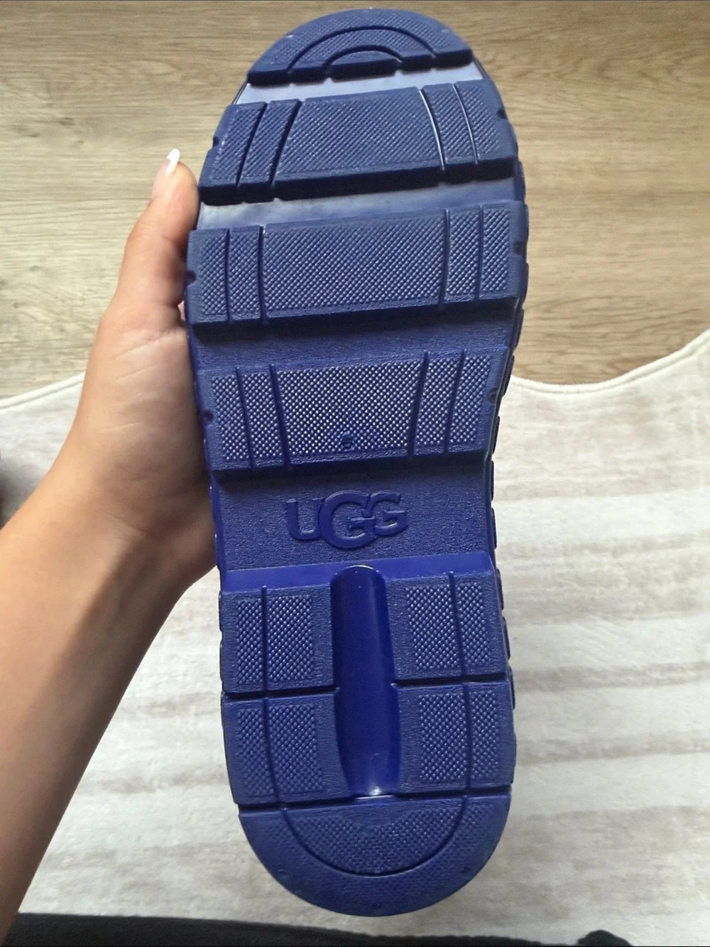 UGG Glossy Navy Kids Rain Boots